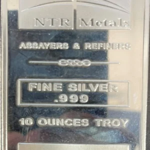 Silver Bar 99%, 10 Ounces Troy