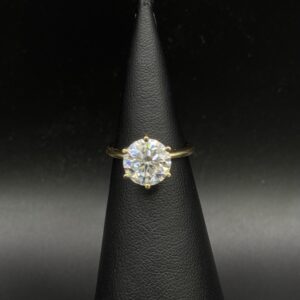 14KY Moissanite Engagement Ring – 4.00 CT
