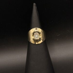 18 KY Vintage Ring Emerald Cut with Natural Diamond .90CT VSI F